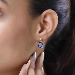 Ceylon Farbe Quarz Ohrringe 925 Silber Vergoldet Ca. 6,58 Ct -Schmuck Shoplc 7273986 2