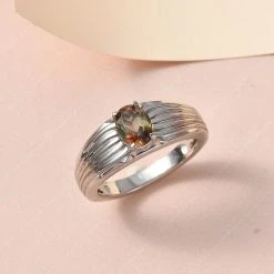 Natürlicher Jenipapo Andalusit Ring 925 Silber Platiniert (Größe 21.00) Ca. 0.81 Ct -Schmuck Shoplc 7274260 1