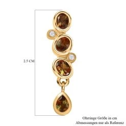 Natürliche Jenipapo Andalusit Ohrringe, 925 Silber Vergoldet Ca. 1.54 Ct -Schmuck Shoplc 7274302 4