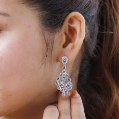 Tansanit Ohrringe 925 Silber Platiniert Ca. 6.01 Ct -Schmuck Shoplc 7274563 2