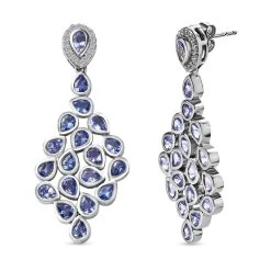 Tansanit Ohrringe 925 Silber Platiniert Ca. 6.01 Ct -Schmuck Shoplc 7274563 3