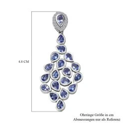 Tansanit Ohrringe 925 Silber Platiniert Ca. 6.01 Ct -Schmuck Shoplc 7274563 4