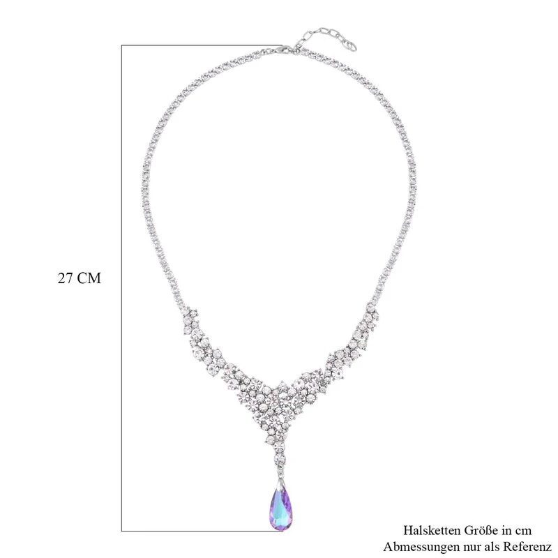 Klassische Charmante Lila Und Weiß Kristall Collier, Ca. 50 Cm 6 Klassische Charmante Lila Und Weiß Kristall Collier, Ca. 50 Cm – Bild 4