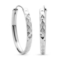 Schmuck Shoplc 41 Creolen Ohrringe, 925 Silber Rhodiniert