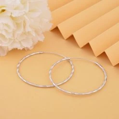 Creolen Ohrringe, 925 Silber Rhodiniert, Ca. 4,30g -Schmuck Shoplc 7278256 1