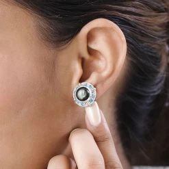 GP Kollektion - Labradorit, Kanchanaburi Blaue Saphir Ohrringe, 925 Silber Platiniert Ca. 10.24 Ct -Schmuck Shoplc 7279503 2