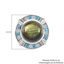 GP Kollektion - Labradorit, Kanchanaburi Blaue Saphir Ohrringe, 925 Silber Platiniert Ca. 10.24 Ct -Schmuck Shoplc 7279503 5