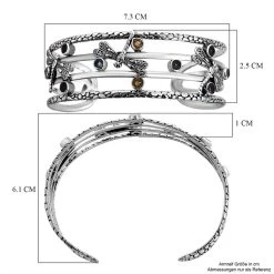 Royal Bali Kollektion - Roter Granat, Himmelblauer Topas Armreif Ca. 19 Cm 925 Silber Ca. 2.89 Ct -Schmuck Shoplc 7279752 5