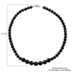 Thai Schwarzer Spinell Halskette Ca. 45 Cm 925 Silber Rhodiniert Ca. 300.00 Ct -Schmuck Shoplc 7279791 4