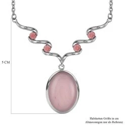 Rosenqarz, Rosa Kristall Collier, Ca. 50 Cm, Edelstahl Ca. 10,00 Ct -Schmuck Shoplc 7279979 3