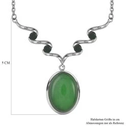 Grünes Aventurin, Neongrünes Kristall Collier, Ca. 50 Cm, Edelstahl Ca. 10.00 Ct -Schmuck Shoplc 7280010 3