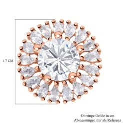 Weiße Zirkonia Ohrringe, Messing Roséfarben -Schmuck Shoplc 7280030 4