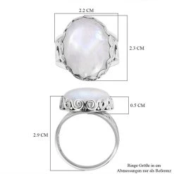 Royal Bali - Regenbogen Mondstein Ring 925 Silber (Größe 17.00) Ca. 15,50 Ct 13 Royal Bali - Regenbogen Mondstein Ring 925 Silber (Größe 17.00) Ca. 15,50 Ct -Schmuck Shoplc 7280283 5