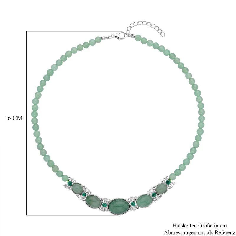 Grüne Aventurin Halskette, Ca. 45 Cm, Ca. 124.90 Ct 6 Grüne Aventurin Halskette, Ca. 45 Cm, Ca. 124.90 Ct – Bild 4