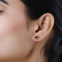 Mosambik Granat Ohrringe 925 Silber Platiniert Ca. 1.80 Ct -Schmuck Shoplc 7280832 2