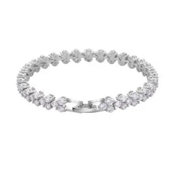 Weißes Zirkonia Armband, Ca. 20 Cm, Messing Ca. 17,50 Ct -Schmuck Shoplc 7280860 2