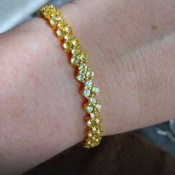 Lila Zirkonia Armband, Ca. 19 Cm, Messing Ca. 16,40 Ct -Schmuck Shoplc 7280879 11