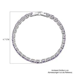 Lila Zirkonia Armband, Ca. 19 Cm, Messing Ca. 16,40 Ct -Schmuck Shoplc 7280879 3