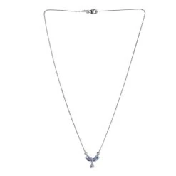Tansanit Collier, Ca. 50 Cm 925 Silber Platiniert Ca. 0.96 Ct -Schmuck Shoplc 7280971 3