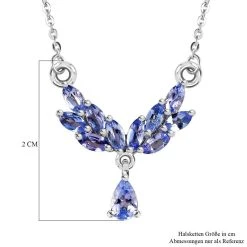 Tansanit Collier, Ca. 50 Cm 925 Silber Platiniert Ca. 0.96 Ct -Schmuck Shoplc 7280971 5
