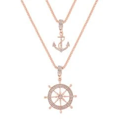 2er Set - Weiße Kristall Halskette, Ca. 50 Cm