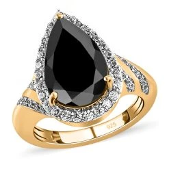 Elite Shungit Und Zirkon Ring 925 Silber Vergoldet (Größe 16.00) -Schmuck Shoplc 7281567 3