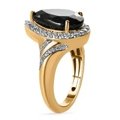 Elite Shungit Und Zirkon Ring 925 Silber Vergoldet (Größe 16.00) -Schmuck Shoplc 7281567 4