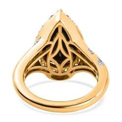 Elite Shungit Und Zirkon Ring 925 Silber Vergoldet (Größe 16.00) -Schmuck Shoplc 7281567 5