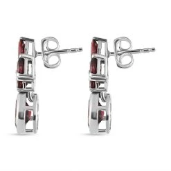 Natürliche Mosambik Granat Ohrringe, 925 Silber Platiniert Ca. 3.30 Ct 10 Natürliche Mosambik Granat Ohrringe, 925 Silber Platiniert Ca. 3.30 Ct -Schmuck Shoplc 7282156 3