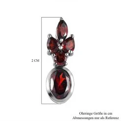 Natürliche Mosambik Granat Ohrringe, 925 Silber Platiniert Ca. 3.30 Ct 11 Natürliche Mosambik Granat Ohrringe, 925 Silber Platiniert Ca. 3.30 Ct -Schmuck Shoplc 7282156 4