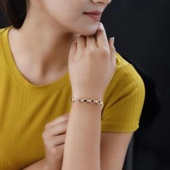 Natürliches Mosambik Granat Armband, Ca. 20 Cm 925 Silber Vergoldet Ca. 17,10 Ct -Schmuck Shoplc 7282927 2 1