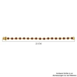 Natürliches Mosambik Granat Armband, Ca. 20 Cm 925 Silber Vergoldet Ca. 17,10 Ct -Schmuck Shoplc 7282927 4 1