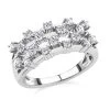 Moissanit Ring 925 Silber Rhodiniert (Größe 18.00) Ca. 0,82 Ct -Schmuck Shoplc 7303594
