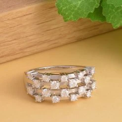 Moissanit Ring 925 Silber Rhodiniert (Größe 18.00) Ca. 0,82 Ct -Schmuck Shoplc 7303594 1