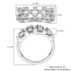 Moissanit Ring 925 Silber Rhodiniert (Größe 18.00) Ca. 0,82 Ct -Schmuck Shoplc 7303594 5