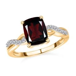 Natürlicher Mosambik Granat Und Moissanit Ring, 925 Silber Vergoldet (Größe 20.00) Ca. 2.89 Ct -Schmuck Shoplc 7313317 3