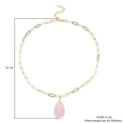 Rosenquarz Halskette 50 Cm Messing Ca. 42.00 Ct -Schmuck Shoplc 7313718 5