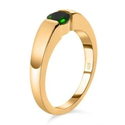 Natürlicher Chromdiopsid Ring 925 Silber Vergoldet (Größe 17.00) Ca. 0.56 Ct -Schmuck Shoplc 7315443 4