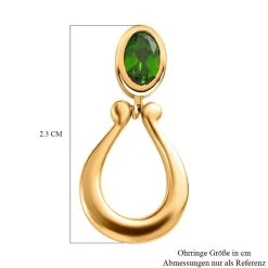 Natürliche Chromdiopsid Ohrringe, 925 Silber Vergoldet Ca. 0.93 Ct -Schmuck Shoplc 7315547 5
