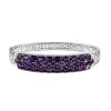 Afrikanischer Amethyst Armreif, Ca. 19 Cm, Edelstahl Ca. 14.10 Ct -Schmuck Shoplc 7319196