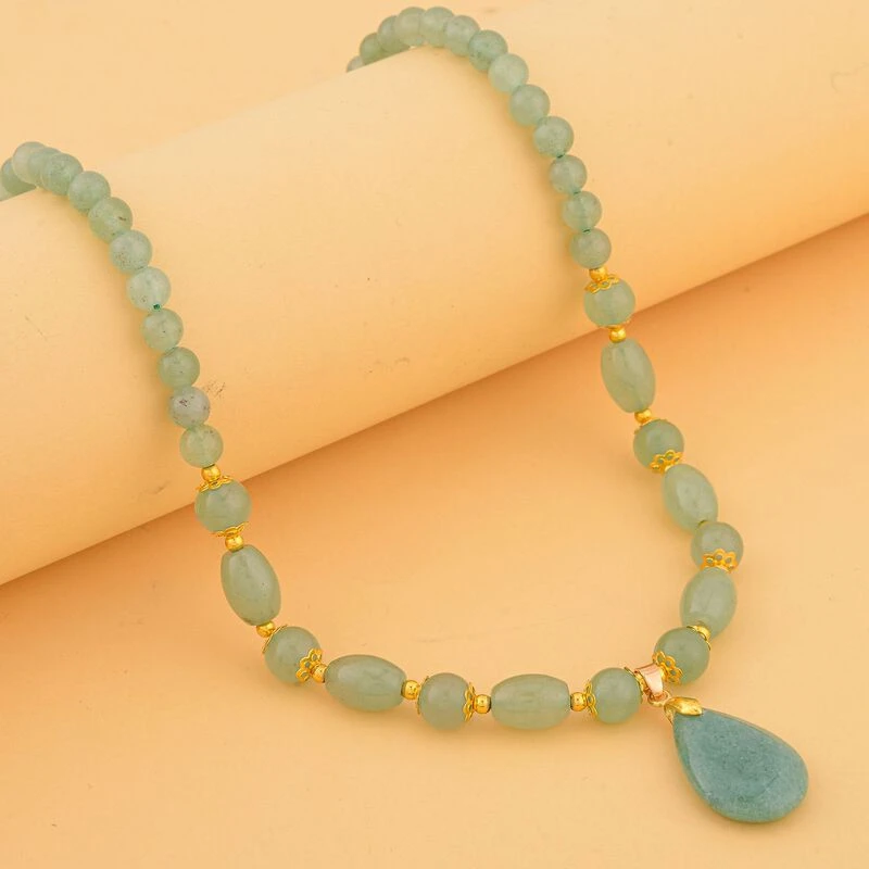 Grüner Aventurin Halskette, Ca. 45 Cm, Vergoldet Ca. 147.50 Ct 4 Grüner Aventurin Halskette, Ca. 45 Cm, Vergoldet Ca. 147.50 Ct – Bild 2