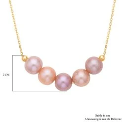 Rosé-lilane Edison Perlen-Halskette, (9-10mm), Ca. 50 Cm, 925 Silber Vergoldet -Schmuck Shoplc 7319499 4