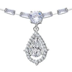 Weißer Zirkonia, Weißer Kristall Halskette Ca. 50 Cm Reines Messing Ca. 8,00 Ct 9 Weißer Zirkonia, Weißer Kristall Halskette Ca. 50 Cm Reines Messing Ca. 8,00 Ct -Schmuck Shoplc 7320086 2