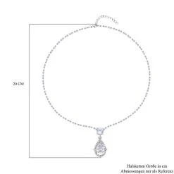 Weißer Zirkonia, Weißer Kristall Halskette Ca. 50 Cm Reines Messing Ca. 8,00 Ct 10 Weißer Zirkonia, Weißer Kristall Halskette Ca. 50 Cm Reines Messing Ca. 8,00 Ct -Schmuck Shoplc 7320086 3