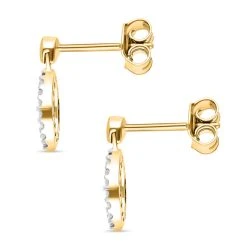 Weißer Diamant Ohrringe, 925 Silber Gelbgold Vermeil Ca. 0.15 Ct -Schmuck Shoplc 7320654 3