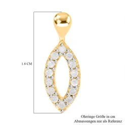 Weißer Diamant Ohrringe, 925 Silber Gelbgold Vermeil Ca. 0.15 Ct -Schmuck Shoplc 7320654 4