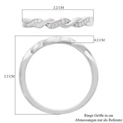 Diamant Ring 925 Silber Platiniert (Größe 16.00) Ca. 0,10 Ct -Schmuck Shoplc 7320770 5