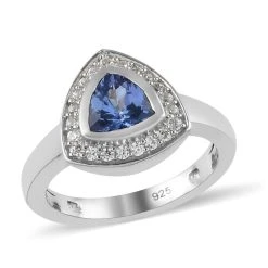 Tansanit Und Zirkon Ring 925 Silber Platiniert (Größe 16.00) Ca. 1,01 Ct -Schmuck Shoplc 7320916 3