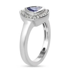 Tansanit Und Zirkon Ring 925 Silber Platiniert (Größe 16.00) Ca. 1,01 Ct -Schmuck Shoplc 7320916 4