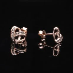 Natürliche Champagner Diamant Ohrstecker, 925 Silber Roségold Vermeil, Ca. 0.15 Ct -Schmuck Shoplc 7322367 1